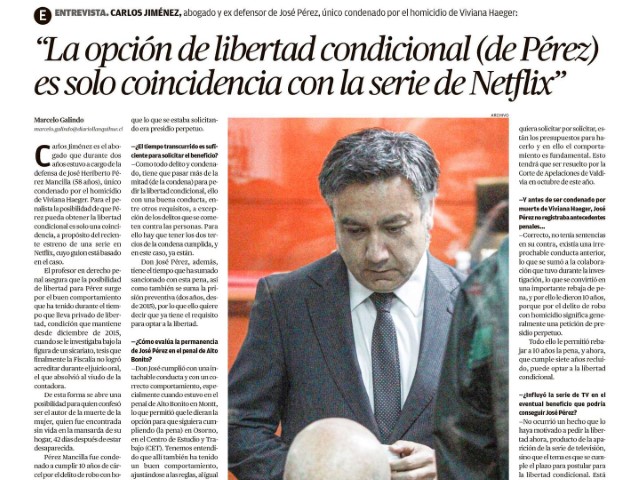 El defensor público Carlos Jiménez conversó con el diario de Puerto Montt