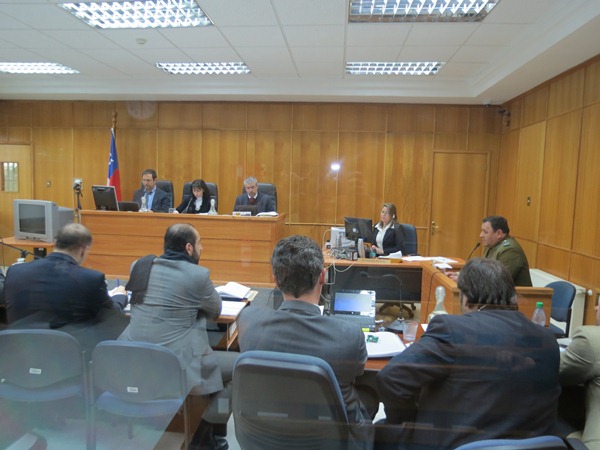 El Defensor Local Jefe de Angol, Rodrigo Flores, durante una audiencia del juicio oral.