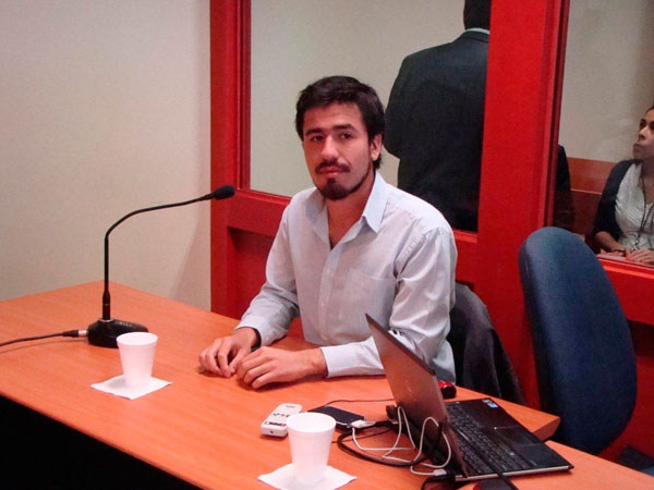 Durante la audiencia de hoy, el dirigente estudiantil Recaredo Gálvez declaró ante el tribunal las circunstancias en que fue detenido.