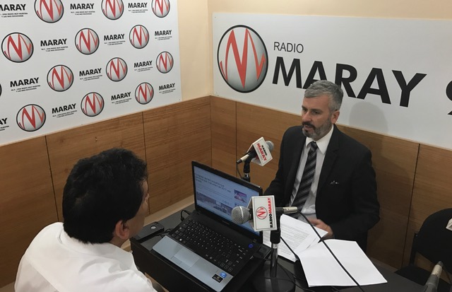 El Defensor Regional de Atacama, Raúl Palma, durante la entrevista en Radio Maray.
