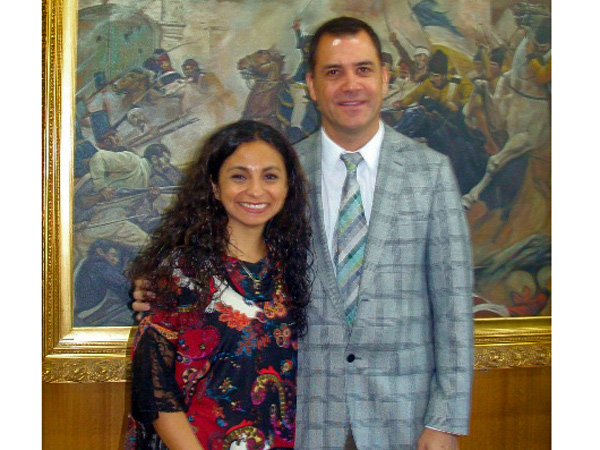 La intendenta de O´Higgins, Morín Contreras, junto al Defensor Regional, Alberto Ortega.