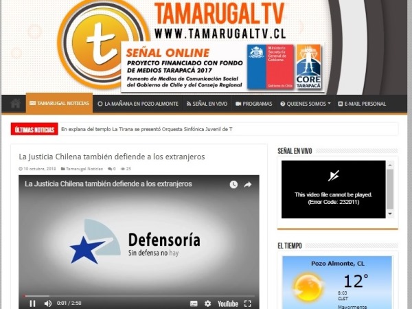 Una de las imágenes de la transmisión de los videos educativos de la Defensoría, capturada de su emisión en internet. 