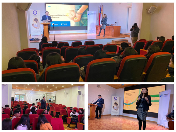 Los jóvenes que cursan segundo medio participaron activamente en la exposición de los defensores públicos.