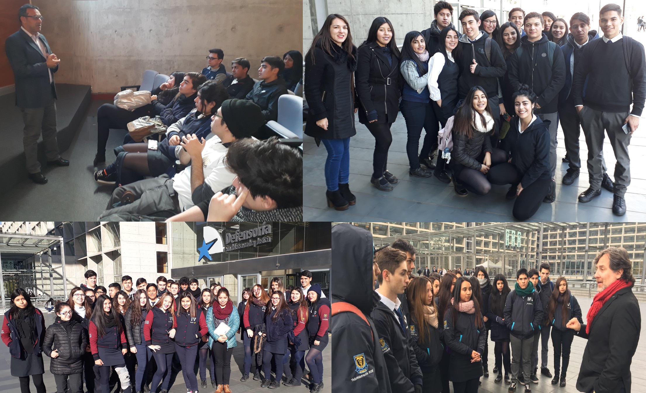 250 estudiantes de los ocho cuartos medios del Instituto Superior de Comercio participaron en las visitas guiadas al Centro de Justicia de Santiago.