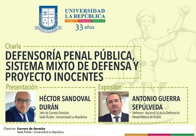 Los directivos de la Defensoría de Ñuble realizaron la charla en la Universidad La República.