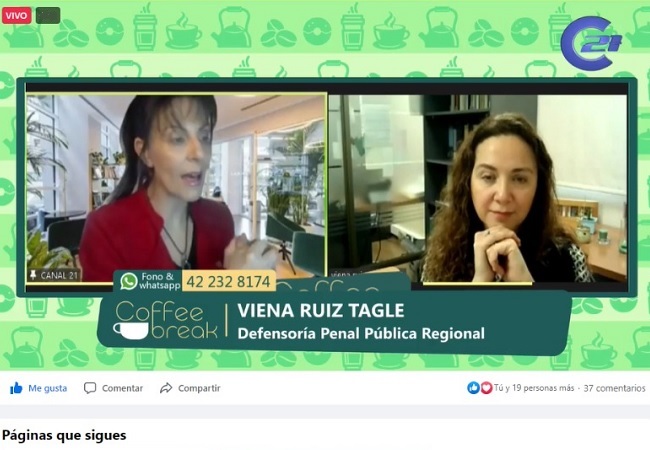 La directora administrativa de la Defensoría de Ñuble, Viena Ruiz-Tagle, conversó con Jeanette Lama, conductora del matinal de Canal 21 TV.