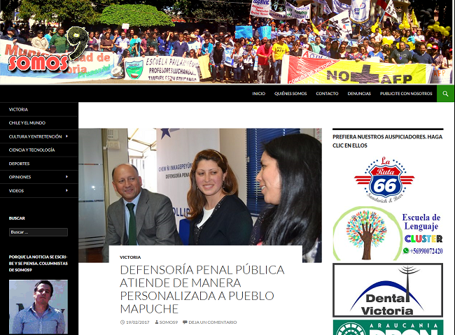 Equipo de la Defensoría Penal Mapuche (DPM) de Collipulli: Ricardo Cáceres, Rosa Huenchumilla y Lorena Fariña.