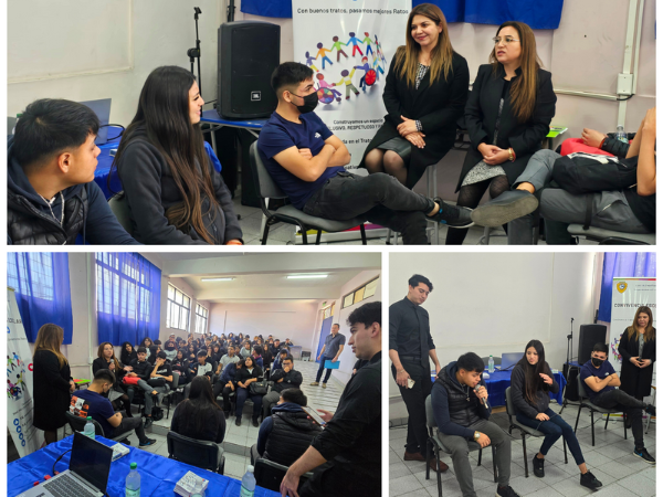 Imágenes de la participación de los alumnos en la simulación de una audiencia de formalización.