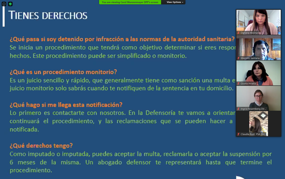 A la charla asistieron profesionales a cargo de los programas y jóvenes usuarios de éstos.