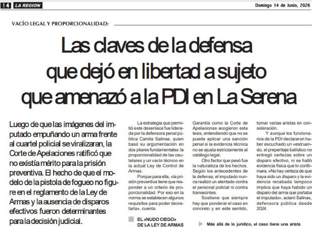 Las claves de la defensa que dejó en libertad a sujeto que amenazó a la PDI en La Serena (*)