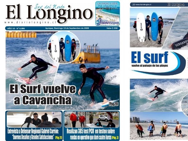 La Defensoría Penal Pública en la primera página dominical del diario iquiqueño El Longino.