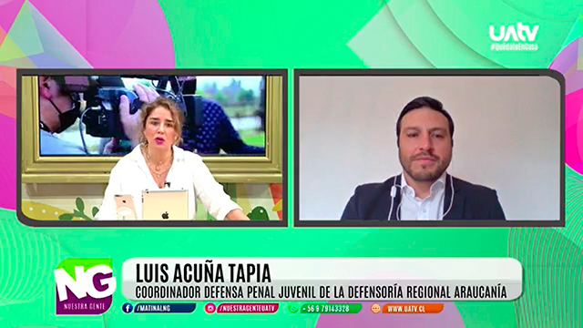 Luis Acuña, coordinador de UDPJ de La Araucanía, fue invitado al matinal "Nuestra Gente", de UATV.