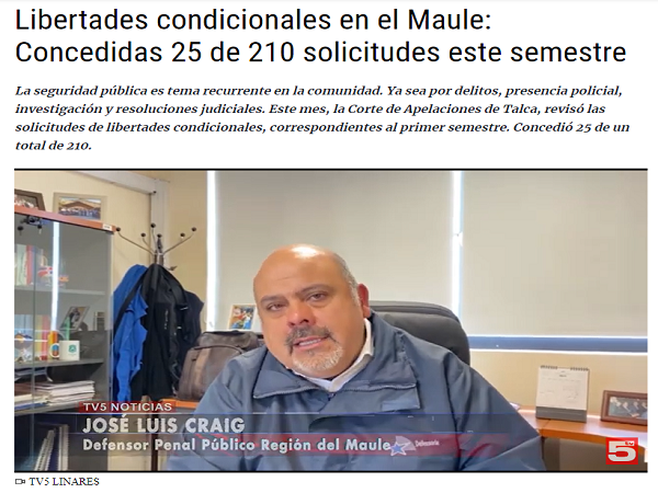 Canal TV5 Linares entrevistó al Defensor Regional del Maule, José Luis Craig.