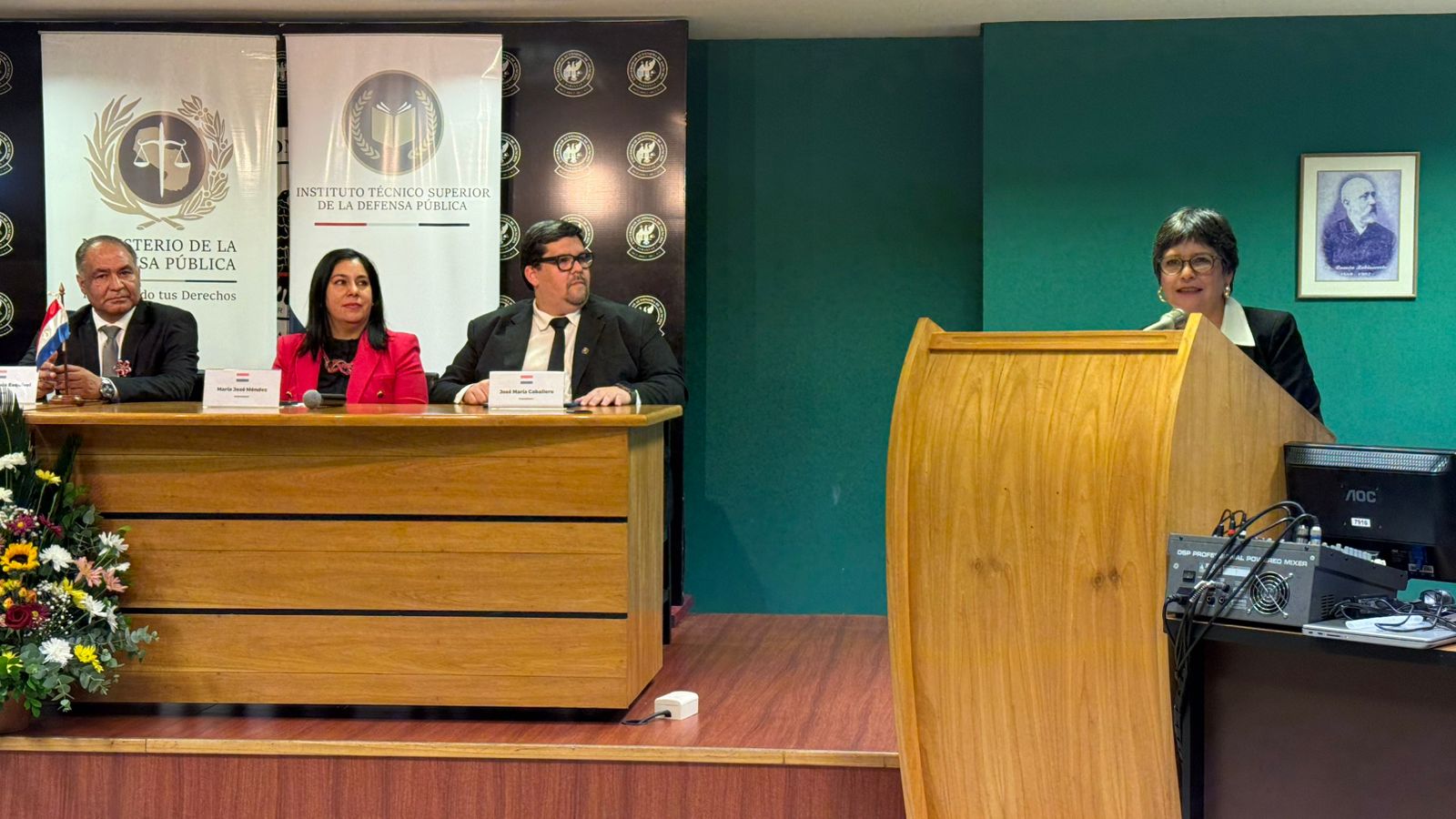 La Defensora Nacional durante su exposici&oacute;n de hoy.