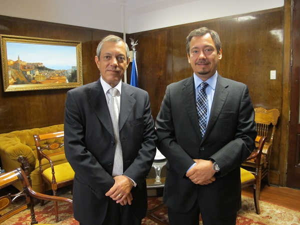 El actual proceso de licitación fue uno de los temas abordados por Claudio Pérez y el ministro Carrasco.