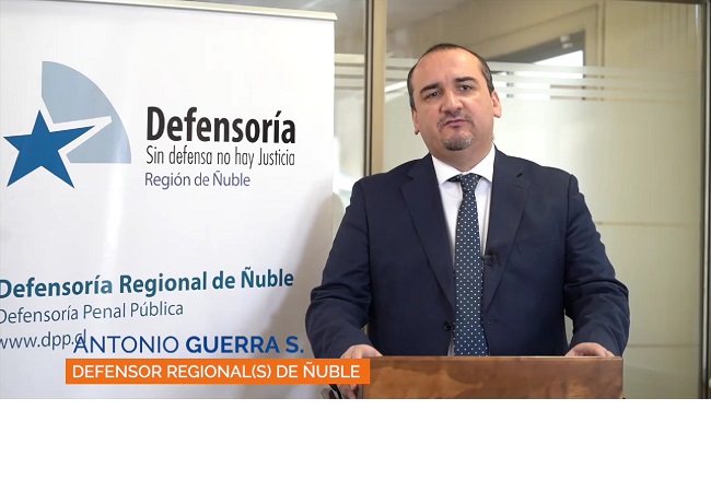 El Defensor Regional (S) de Ñuble, Antonio Guerra, al rendir cuenta pública de la gestión 2020.