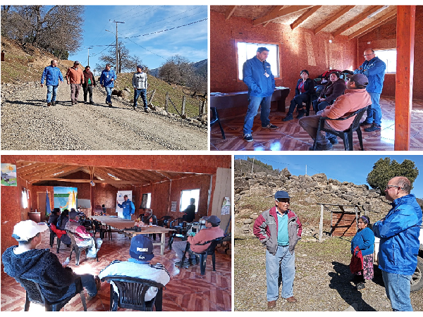 Los representantes de la comunidad pehuenche dialogaron con los profesionales de la Defensoría y valoraron enormemente su visita.