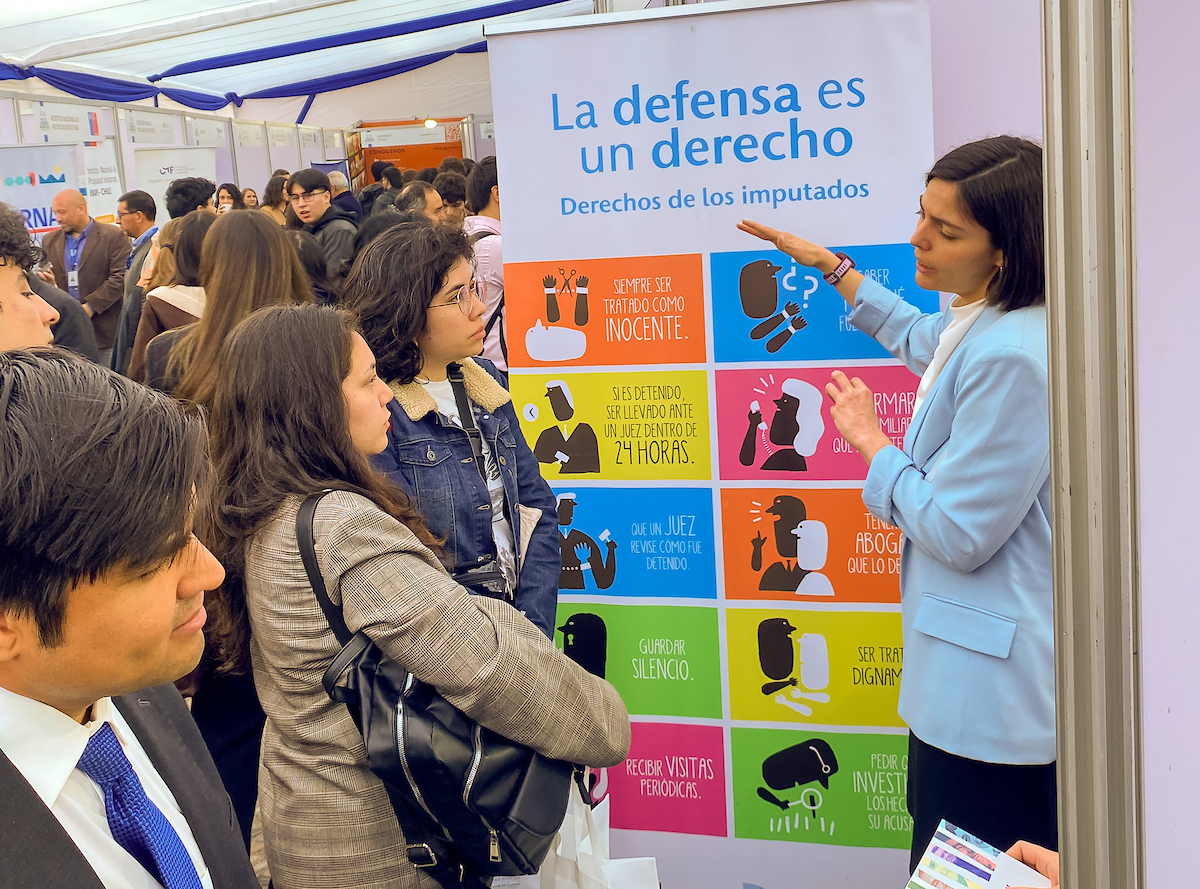 El m&oacute;dulo de la Defensor&iacute;a atendi&oacute; a gran cantidad de estudiantes de derecho de la Universidad de Chile.