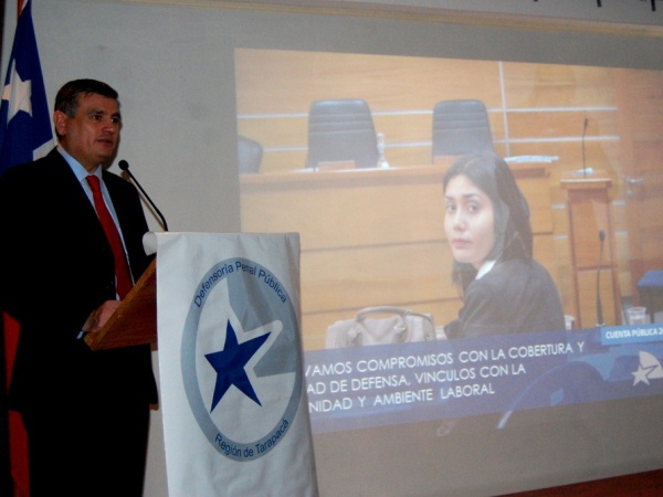 Marco Montero, Defensor Regional de Tarapacá detalló las cifras de gestión de defensa en ceremonia ante autoridades regionales.