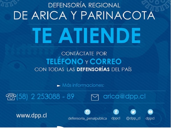 El Defensor Regional de Arica y Parinacota destacó los canales de contacto con los usuarios.