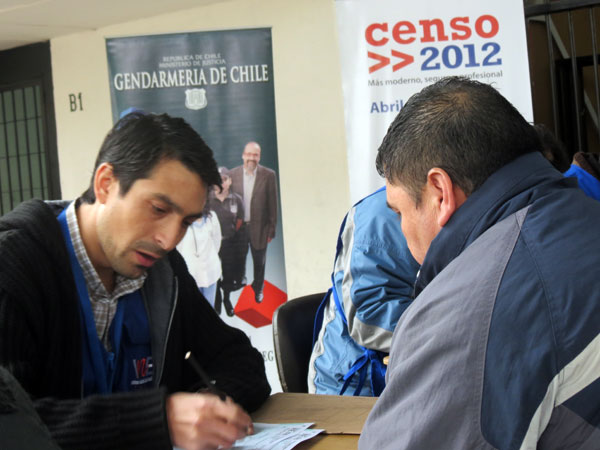 Ochocientos internos del Centro de Cumplimiento Penitenciario de Talca fueron encuestados en el marco del Censo 2012.