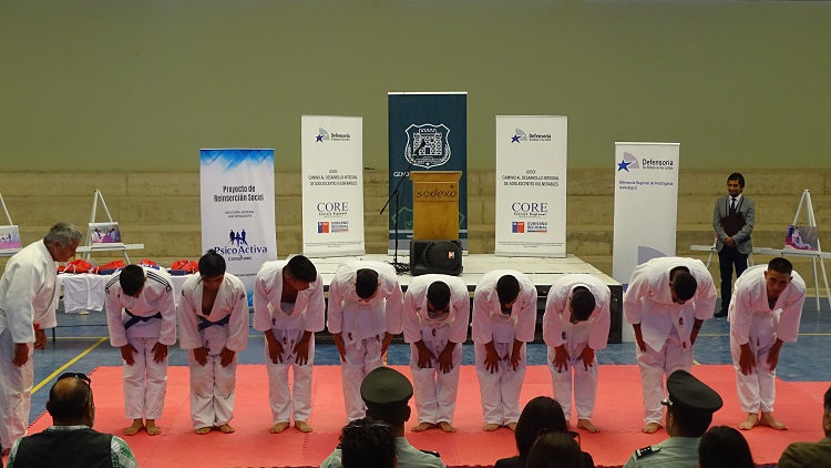 Los jóvenes del Nudo Uribe mostraron sus destrezas en el judo.