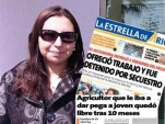 La defensora mariana Galaz y los titulares del principal periódico de Arica.