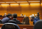 En la sala 903 del Centro de Justicia de Santiago el equipo de defensores del Caso Fraude a Carabineros escucharon el veredicto.