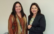 La nueva Gobernadora de Antofagasta, Fabiola Rivero junto a la Defensora Regional, Loreto Tapia