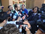 El defensor jefe de Angol Rodrigo Flores a la salida de audiencia "caso cabo Moyano"