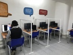 La sala de "video-visitas" en el CDP Calama tiene todas las medidas sanitarias y de privacidad para la comunicacion de los internos con sus familias