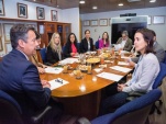 La delegación brasileña fue recibida por el Defensor Nacional (S), Claudio Pérez, junto a otros directivos de la institución.