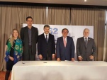 En la imagen, Marisol Blanchard (OEA), Paulo Abrao (CIDH), Andrés Mahnke, Luis Ernesto Vargas (CIDH) y Francisco José Eguiguren (presidente CIDH). 