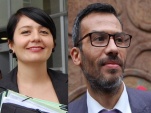 Los defensores penales públicos con especialidad juvenil, Yamil Cabrera y Natalia Andrade.