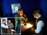 Entrevista en el locutorio de “Radio Estación Sin Número”. En el recuadro la conversación con la Directora de la emisora.