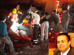 La imagen principal, captada por el diario La Discusión, muestra el estado en que quedó el auto de Maragaño (foto recuadro).