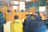 La defensa de Emilio Berkhoff integrada por el defensor local jefe Alvaro Valdebenito y el abogado de estudio Marcelo Pizarro