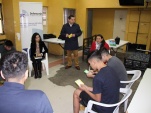 9 fueron  en total los adolescentes que participaron del dialogo con los profesionales de la Defensoría del Biobío.    