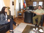 Defensora Regional de La Araucanía Bárbara Katz y Jefe de Estudios Mario Quezada visitan a nuevo Jefe de la IX Zona de Carabineros Nabih Soza 