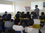 Cerca de cien alumnos del Colegio Adventista de Punta Arenas asistieron a la charla sobre la ley penal juvenil.