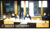 Defensora Lucy Catalán y defensor Humberto Serri en audiencia semi presencial en el Tribunal Oral en lo Penal de Temuco