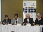 El panel en que participó Geisse (segundo de derecha a izquierda) fue integrado por los jueces Miguel García y Soledad Melo, y por el Fiscal Regional.