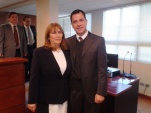 La nueva ministro de la Corte de Rancagua, Marcia Undurraga, junto al Defensor Regional, Alberto Ortega.
