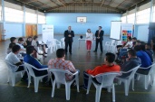 En el Gimnasio del recinto se reunieron los 16 jóvenes que participaron de la Cuenta Participativa  organizada por la DPP en el Biobío.