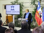 La Presidenta Michele Bachelet, destacó el trabajo de la Corte de San Miguel en estos 38 años.