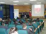 Estudiantes de Derecho del Campus Chillán de la Universidad de Concepcion participaron activamente del seminario .