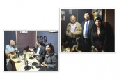 El defensor local Javier Pereira y la Facilitaroa Intercultural Angela Morales Cariman en sus visitas a radio Vanguardia en Cañete.
