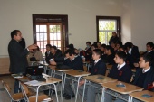 El Defensor Penal Juvenil, Angel Guerrero expone sobre la LEY N° 20.084 ante 40 alumnos del Colegio Salesiano de Copiapó. 