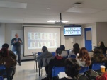 Durante la exposici&oacute;n loa estudiantes participaron activamente con preguntas sobre el sistema de justicia y el &ldquo;Proyecto Inocentes&rdquo;