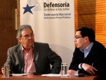 Durante la tarde, la periodista Tati Penna entrevistó a los defensores para televisión, mientras que Sergio Campos  (foto) lo hizo para radio.